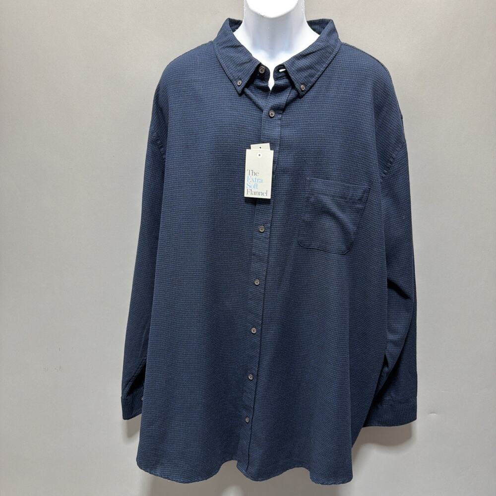 Croft & Barrow Houndstooth Extra Soft Flannel Button-Down Shirt Size 4XB NWT